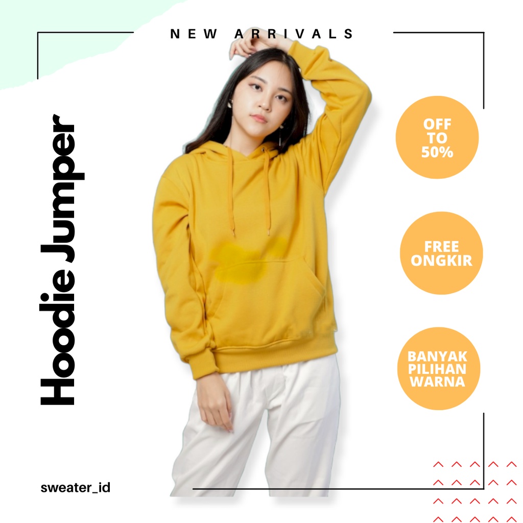 Sweater_id Hoodie Jumper Kuning Mustard Polos Unisex