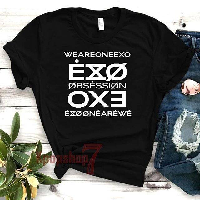 Jual Kaos exo baju exo tshirt exo obsession logo dan nama punggung ...