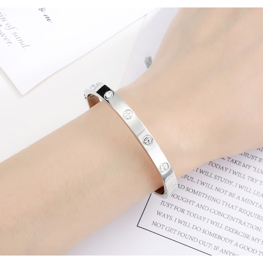 Gelang Tangan SKRUP DIAMOND Lapis Emas Korea Eropa Fashion Bangle Bracelet Model 2X POLISH!!