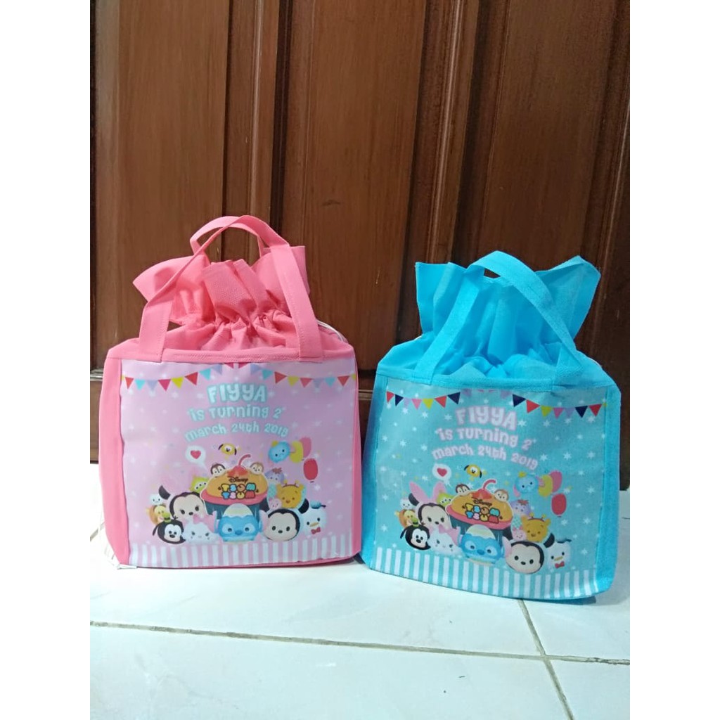 TAS Spunbond SERUT V18 CUSTOM souvenir ulang tahun anak goodie bag ulang tahun goody ultah MURAH-1