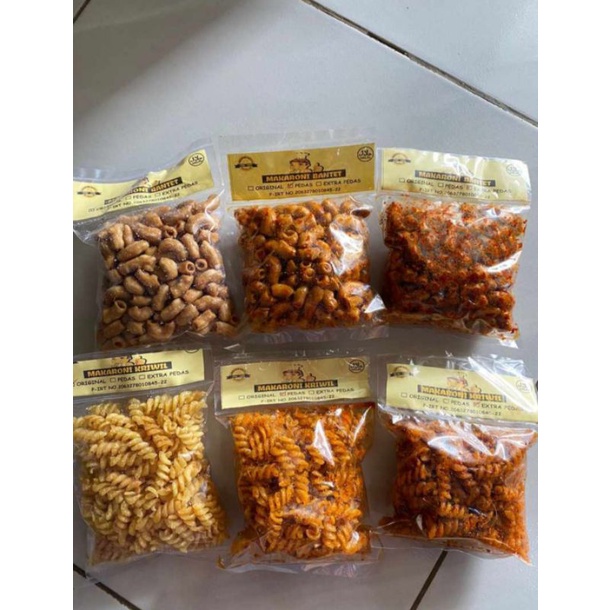 

Makaroni bantet/Makaroni kriwil/makaroni pedas/makaroni Tasikmalaya/ukuran kecil