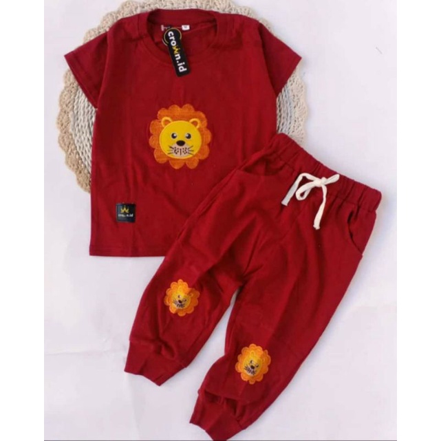 Setelan Baju Anak Cowok Cewek crown id