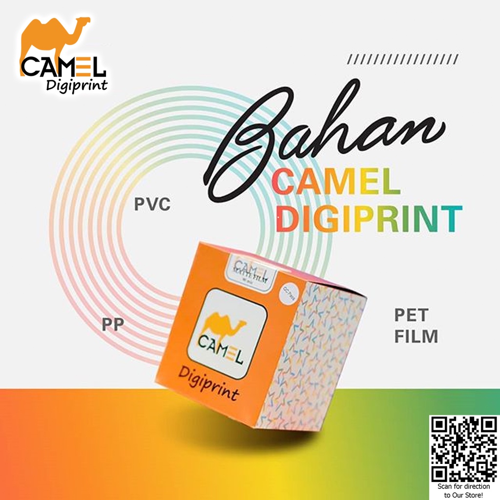 Camel Digiprint Repack 25 - Sticker Vinyl White Gloss Matte Transparan PP/PET Digital Print Laser Toner A3+ Stiker Plastik Anti Air Tidak Mudah Sobek