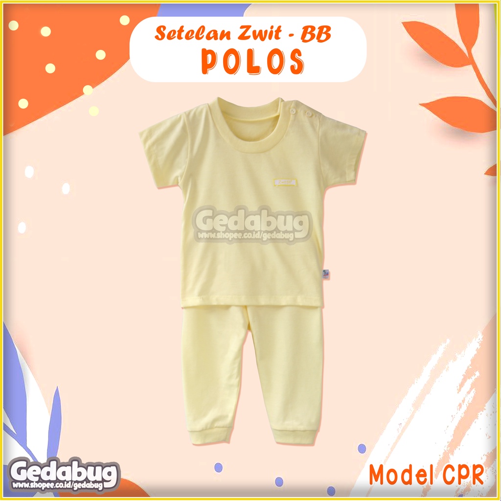 CPR Setelan Oblong Zwit BB Polos | Piyama Anak Baju Tidur Anak | 100% Katun GEDABUG