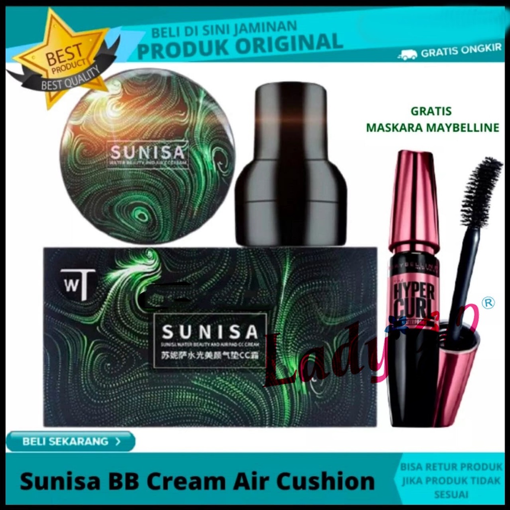 Bedak Sunisa BB Cream Air Cushion FREE 1pcs Maskara Hitam