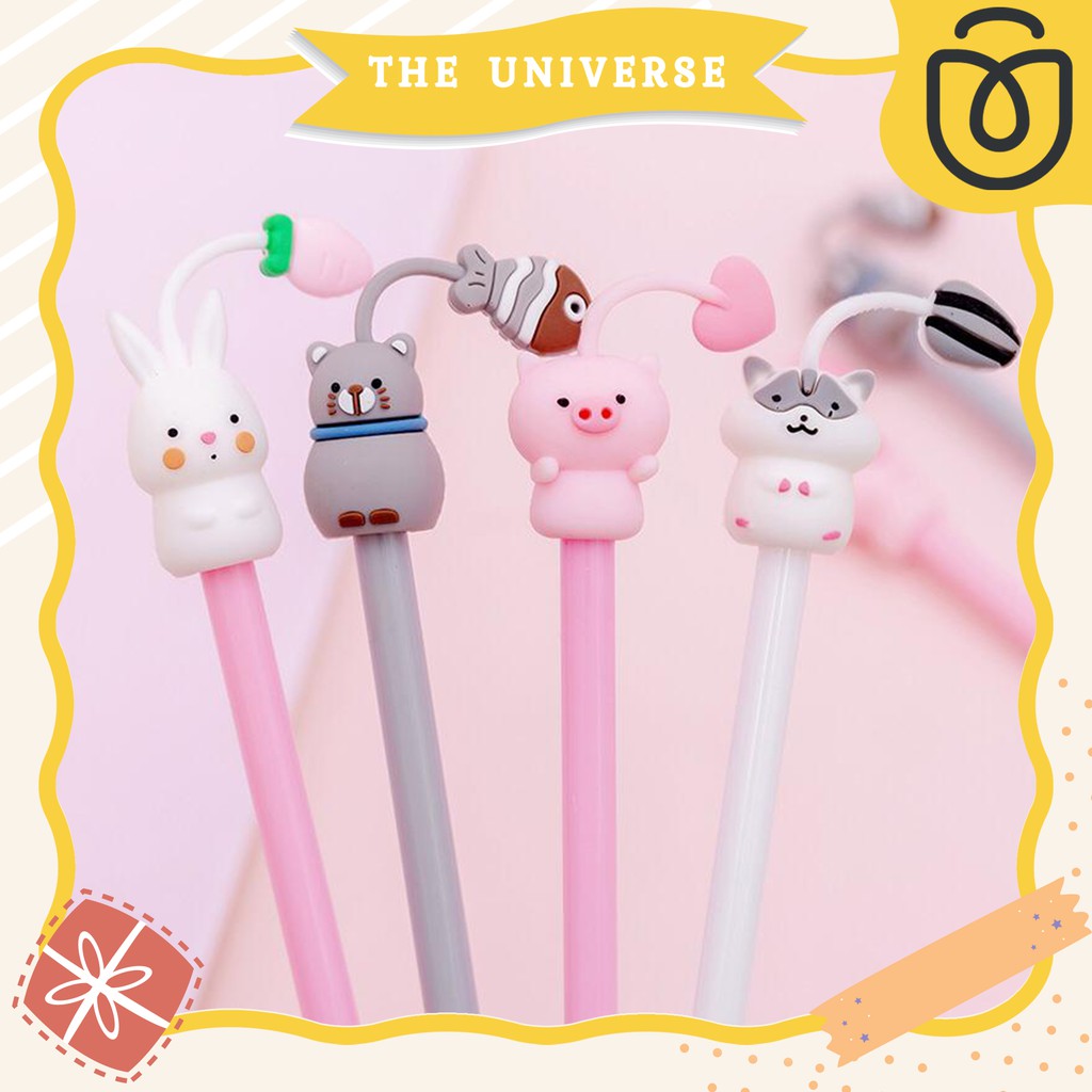THE UNIVERSE Pulpen Gel Karakter Cute Animal ST0574 THE UNIVERSE Pulpen Gel Karakter Cute Animal ST0574