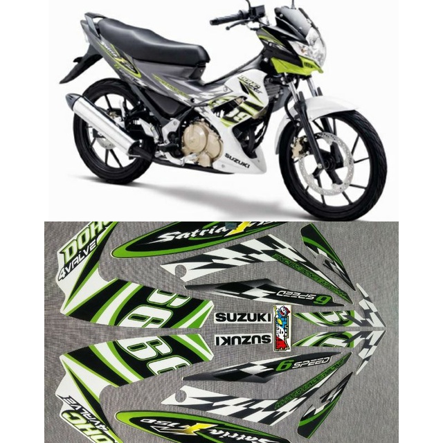 STRIPING SATRIA  F FU HIJAU TAHUN 2012 STIKER  LIS STANDAR ORI