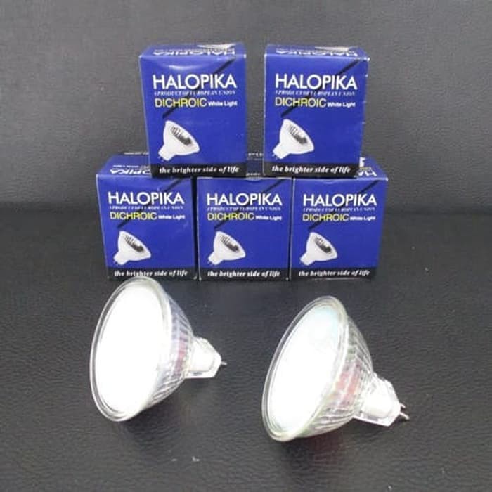 Halopika Lampu Halogen MR16 ~20w Kuning 220v Tusuk/Lampu Sorot Tusuk