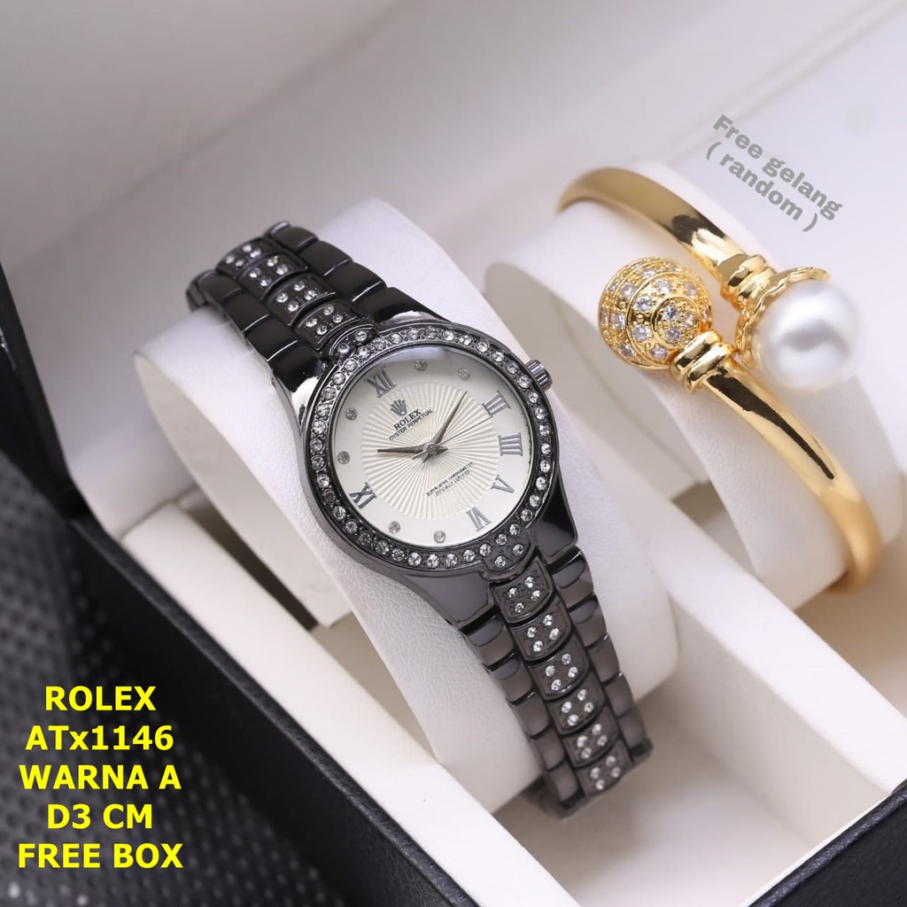 JAM TANGAN WANITA CANTIK ROLEX PAKET NEW