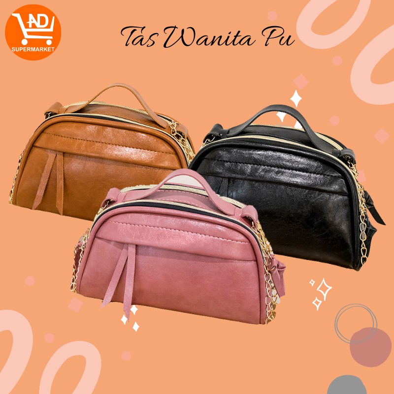 AND COD T167 Tas Selempang Wanita Tas Import Tas Wanita Sling Bag Wanita Top Handle Bag PU Hits COD