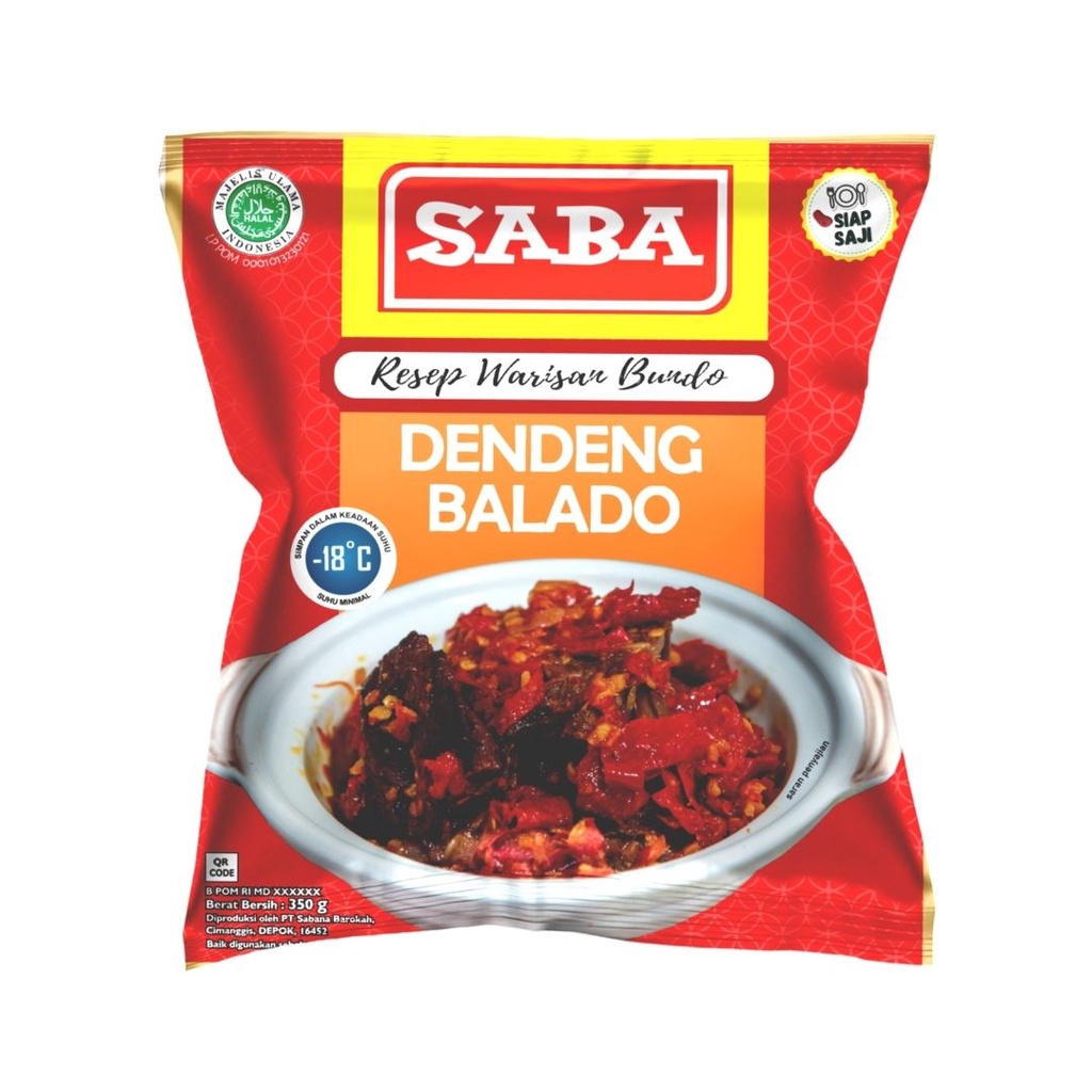 SABA Dendeng Sapi Balado Frozen 350 gram BPOM Dendeng Sapi Basah 100% HALAL Khas Padang Sehat Alami Tanpa Pengawet