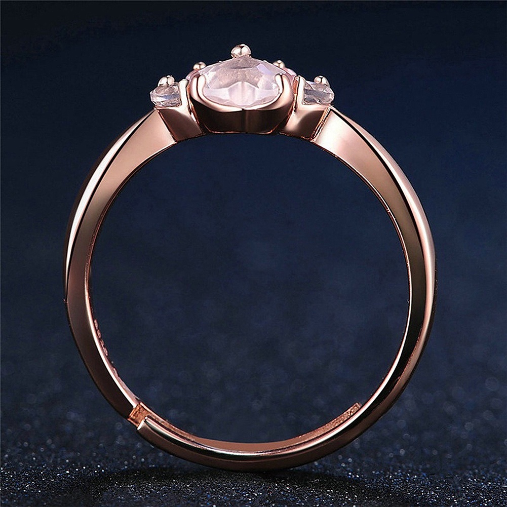 Hu Hu Hu Hu Hu Alat Bantu Pasang Kacamata♡ Cincin Model Terbuka Adjustable Desain Telapak Kaki Anjing Hias Berlian Imitasi Untuk Wanita