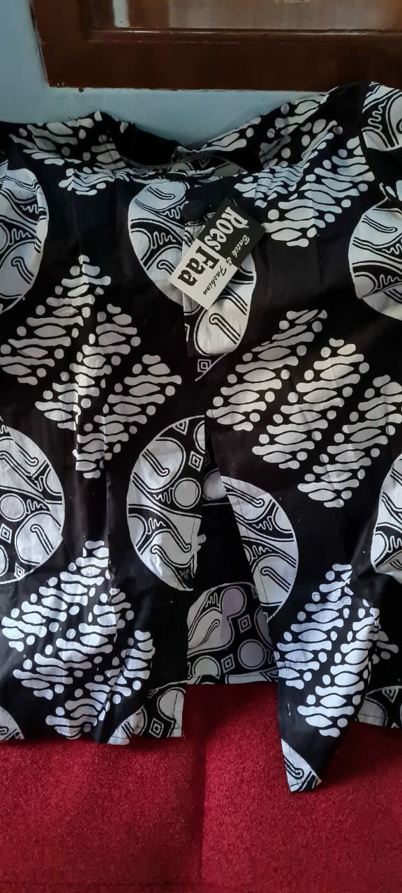 Batik Wanita Bolero Monochrome Katun Modern Hitam Putih Warna Motif Premium Monokrom Mono