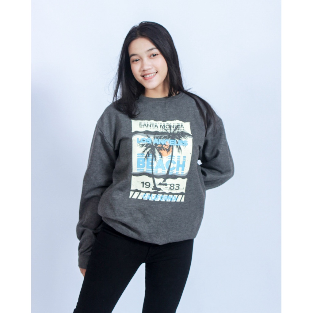 Baju atasan wanita terbaru Sweater Oversize Wanita Baju Wanita Santa Monica Sunset LA