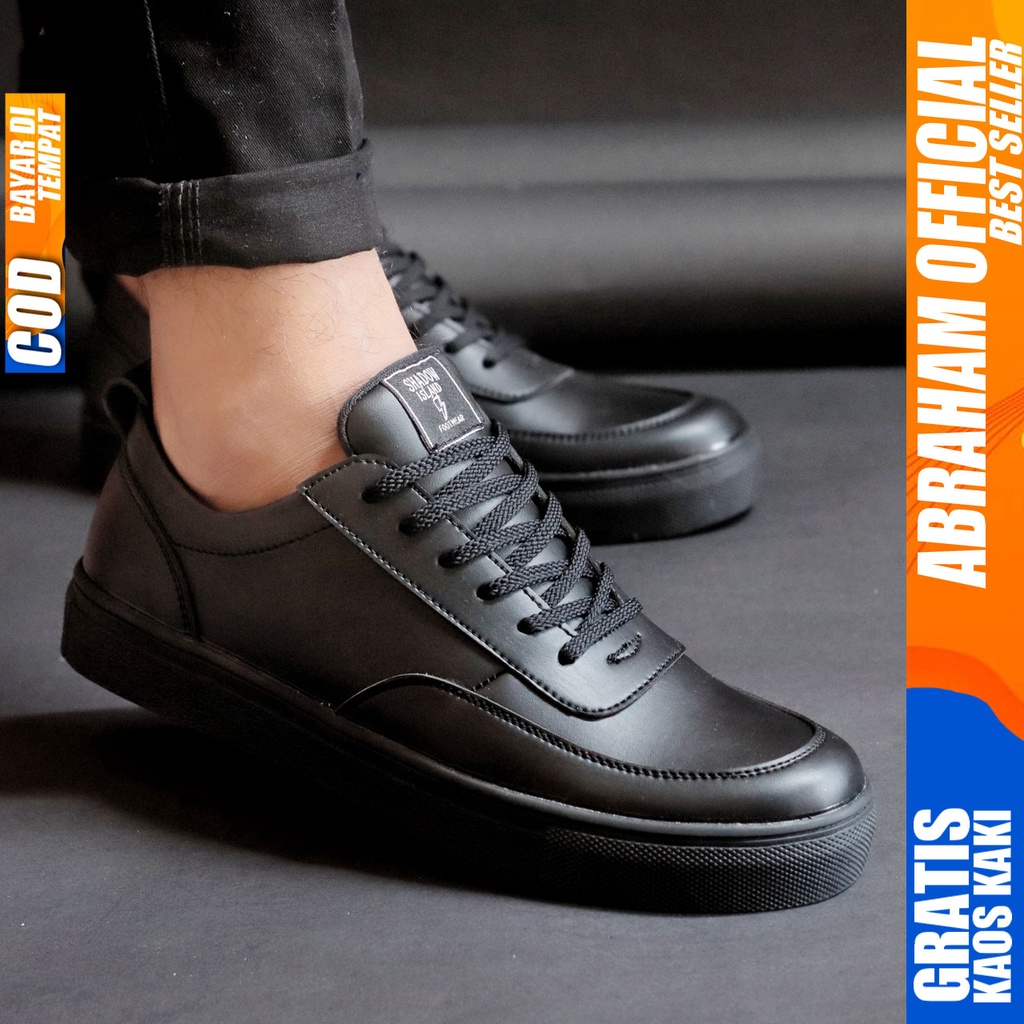 ABRHM X SHDW Sepatu Hitam Pria Kerja