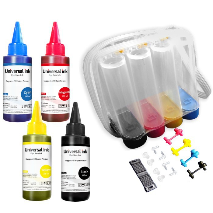 Paket Tabung Infus Modif Tinta 100ml Refill Modifikasi Printer Canon Ip2770 Mp287 HP 2135 Mg2570s