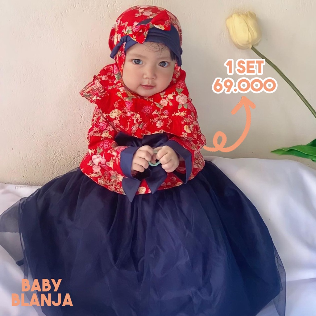 Jual Baju Muslim Bayi Perempuan 6 12 Bulan Shabilla Set Shopee Indonesia