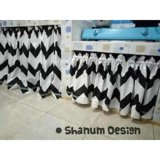 Tirai Gorden Kolong Dapur Retro