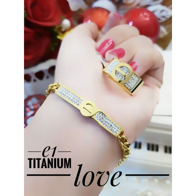 Set Titanium Gelang dan Cincin