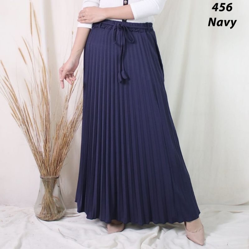Dtree .  Rok plisket premium free belt bahan crepe lingkar rok 250 cm