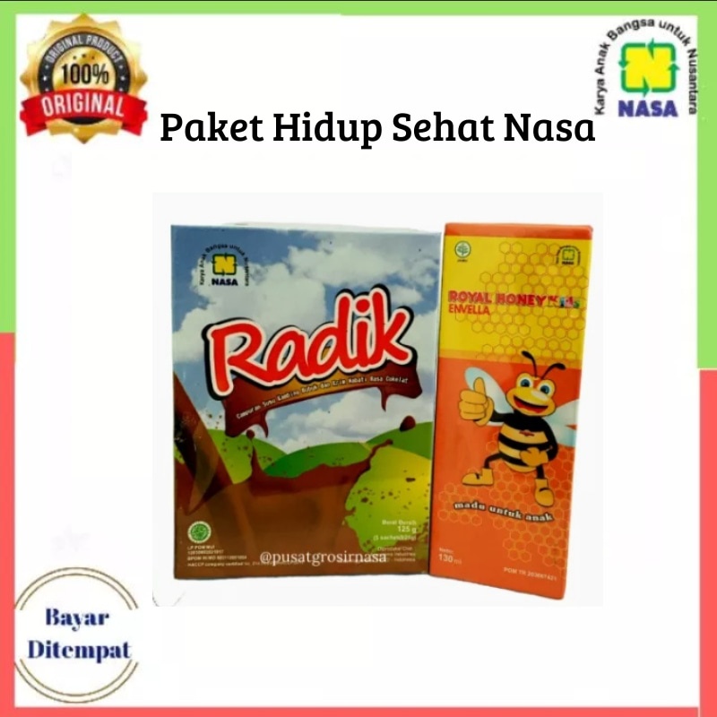 

COD - Paket Penambah Nafsu Makan Anak Madu Kids, Susu Radik ( Coklat atau Madu) - Minuman Multivitamin Original Nasa