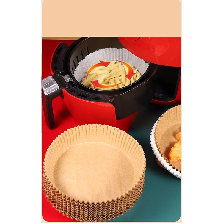 Kertas Alas Baking Air Fryer Anti Lengket  Kertas Minyak Baking Paper 50pcs