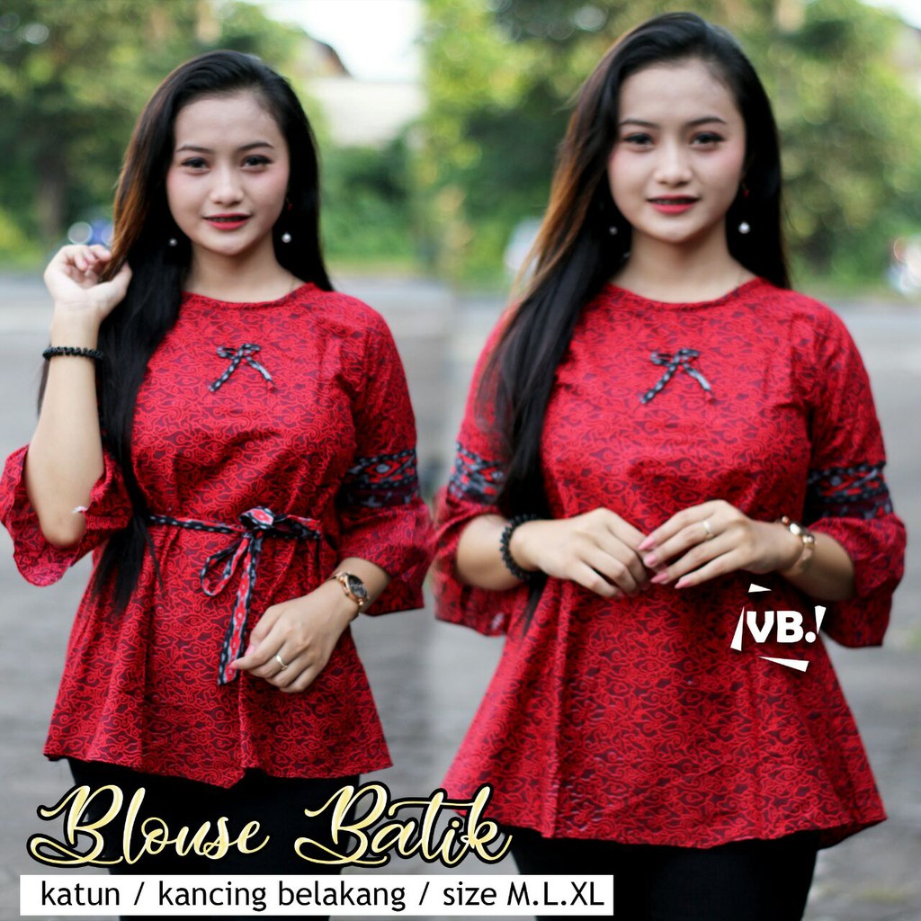 BK3 Atasan Lengan Pendek Risna Batik Blouse trompet HRB206 IPNU IPPNU 013