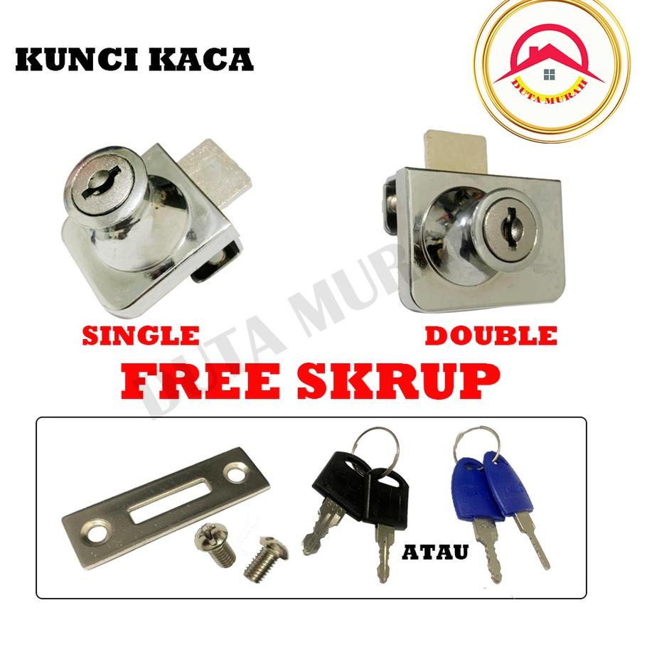 Obral Terbaik Kunci Lemari / Etalase Kaca Jepit Singel  Kunci Lemari / Etalase Kaca Jepit Double 2 D