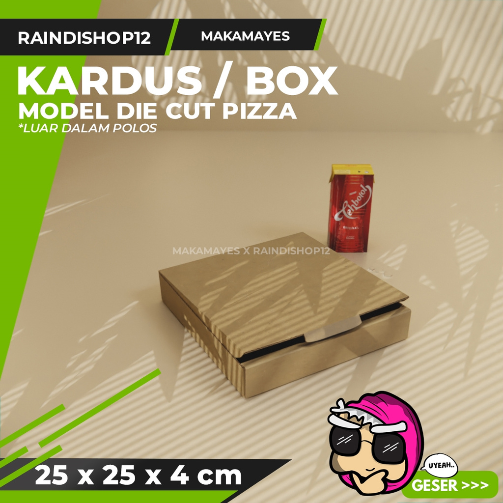 

(MIN 20 PCS) BOX 25 X 25 X 4 CM KARDUS DIE CUT PIZZA KEMASAN PACKAGING KADO