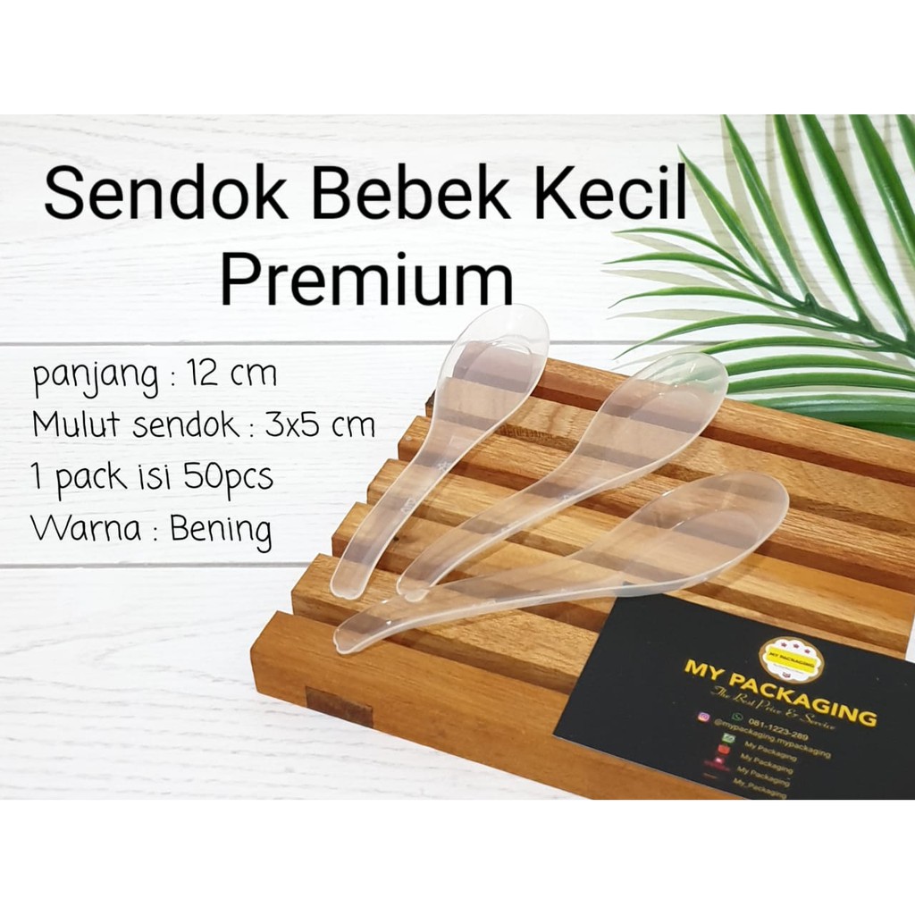 Sendok Bebek Bening PREMIUM- Kecil (isi 100pcs) / Sendok Makan