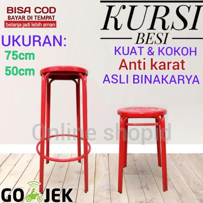 Jual KURSI BULAT BESI CAFE BAR BINAKARYA TINGGI 50CM DAN 75CM B5464EDEW ...