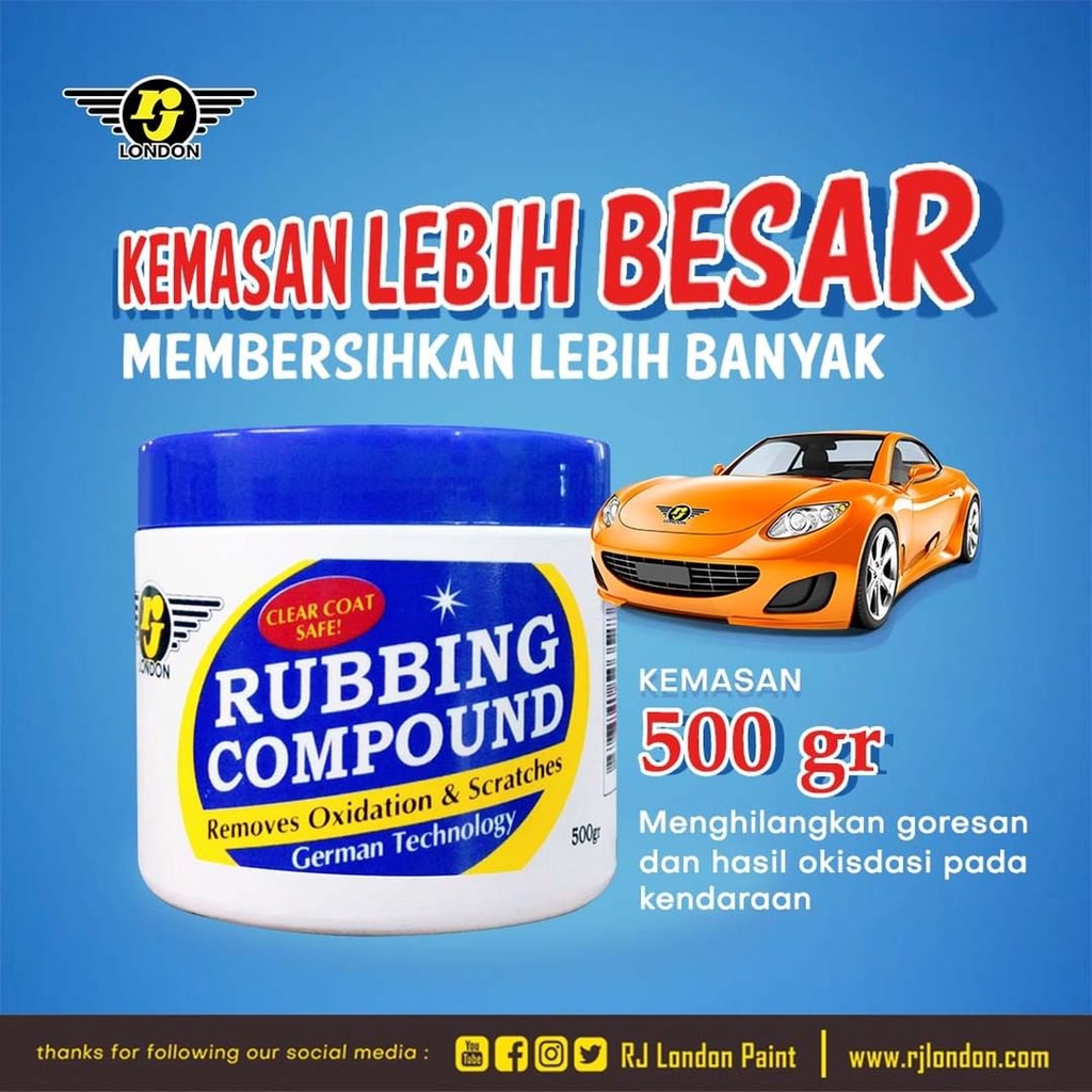 Jual kompound rj 500 gram kompon compound mobil motor wax bukan 3m, kit