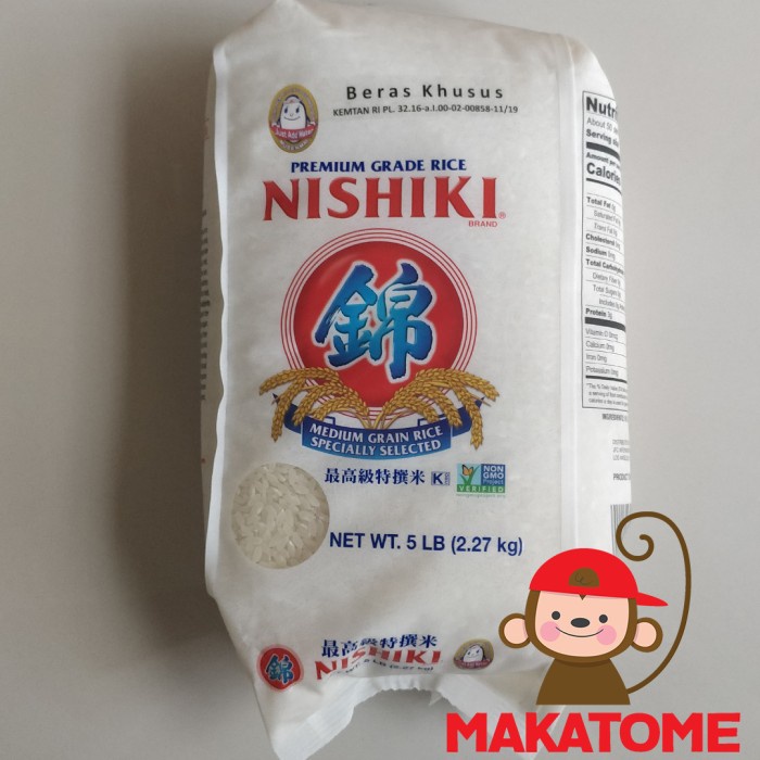 

978EqW Nishiki Rice 2.27Kg Beras 2.27 Kg 5Lb 5 Lb Premium Grade Jepang Japan WQ0112