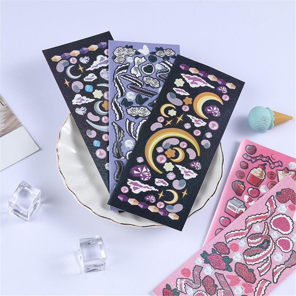 R-flower Waterproof Stiker Diary Scrapbook Art Kerajinan Alat Tulis Bulan Bintang