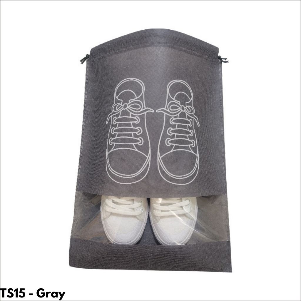 KANTONG SEPATU ANTI DEBU AIR TRAVEL FITNESS GYM IMPORT UKURAN PENYIMPANAN SERUT STORAGE TS15