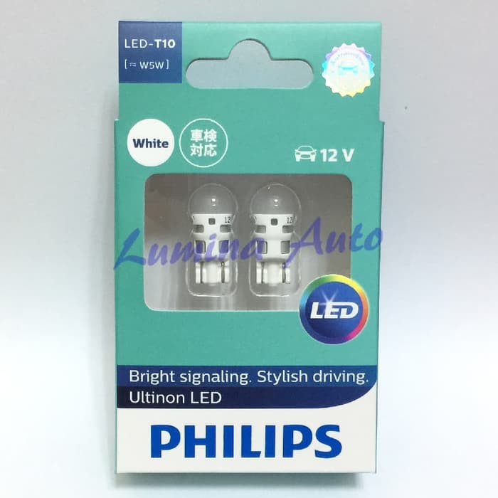 Philips Vision LED T10 6000K - Lampu Senja Mobil / Motor White / Putih