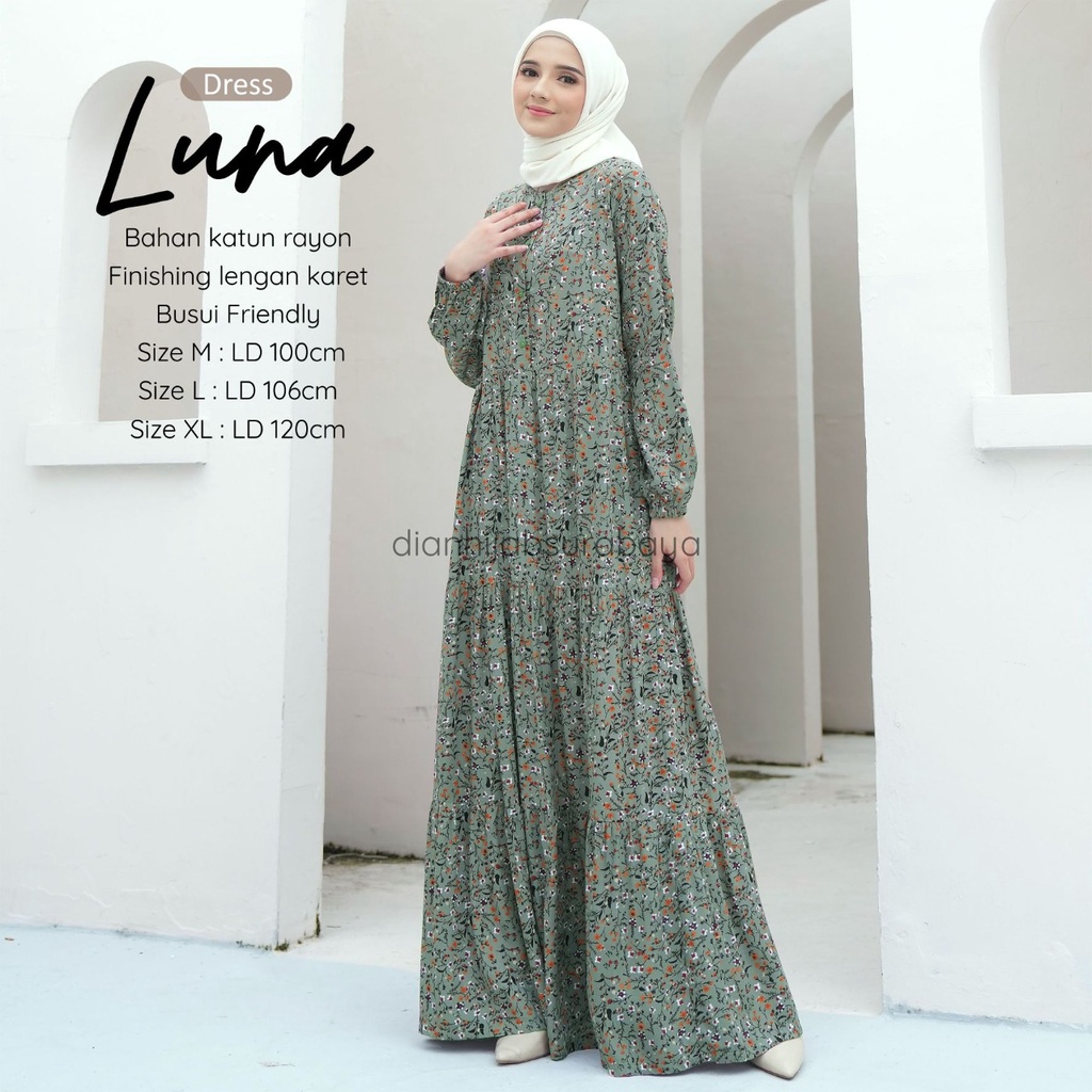 Gamis Dewasa Homey Dress Luna By Dianhijab.id - Bahan Rayon Viscose Premium Gamis Dewasa Luxury Gamis Pengajian Adem Nyaman Dipakai - Bisa COD