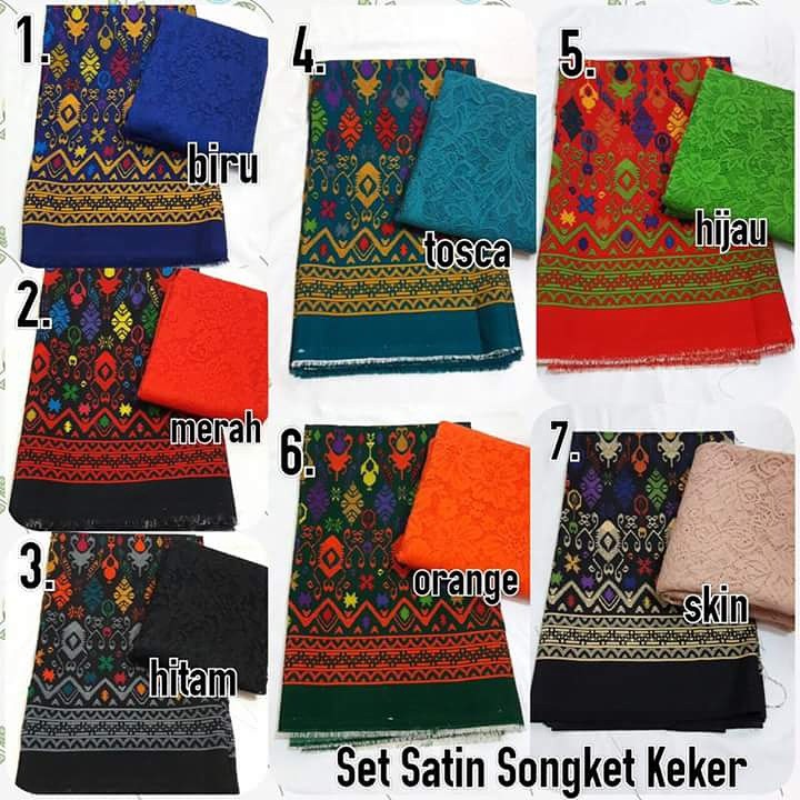 set satin songket keker
