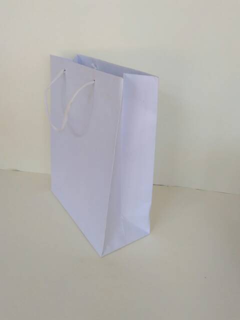 (1 PCS) PAPERBAG PUTIH L POLOS (ALAS 25x12 X TINGGI 33)