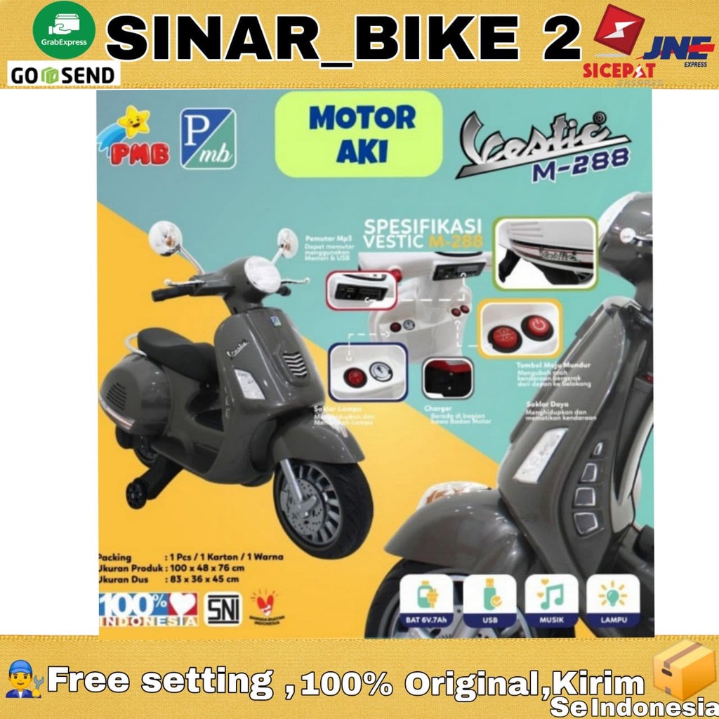 Mainan Anak Motoran Aki Vespa PMB M-288