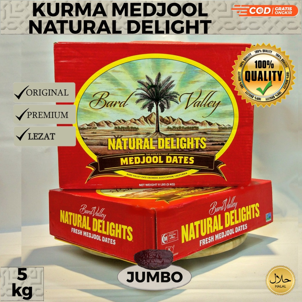 

Kurma Medjool Bard Valley Jumbo 5 Kg / Kurma Medjool California / Medjool Afrika / Kurma Medjool Premium / Kurma Medjoul Jumbo