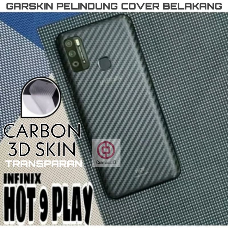 INFINIX HOT 9 PLAY back cover skin / garskin carbon 3D / pelindung belakang