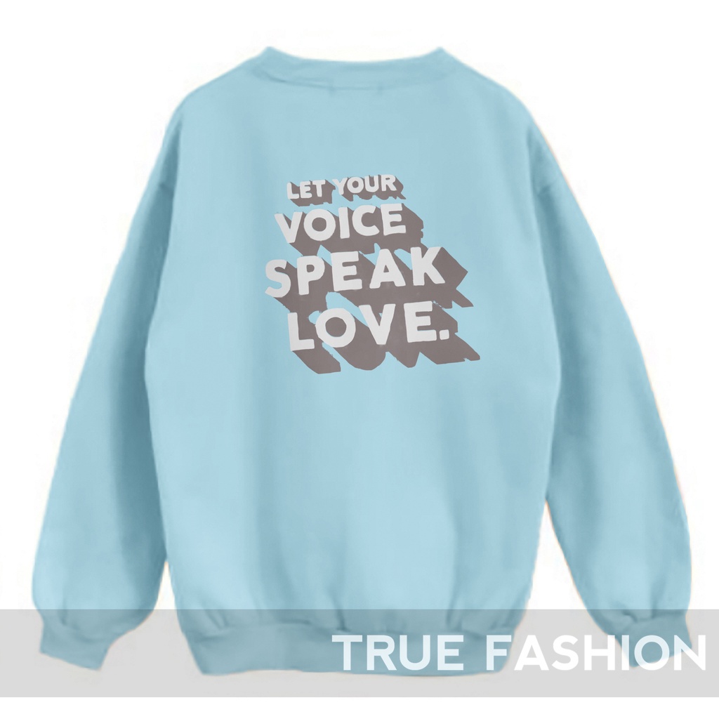 Sweater Voice Love | Korean Style Sweatshirt | Pakaian Wanita Dan Pria | Bahan Fleece | Allsize