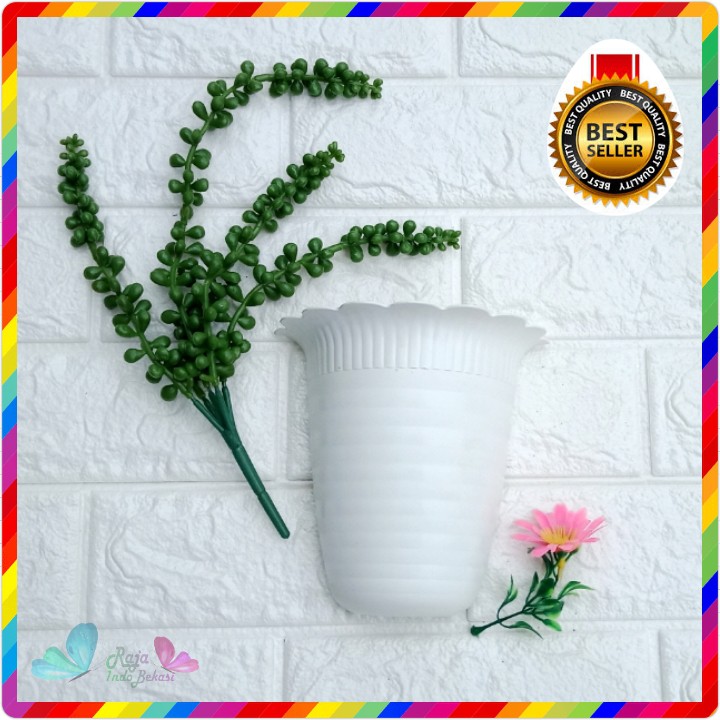 Pot Dinding Putih 15 Cm New Tawon Dinding Tempel 15CM Bibit Bunga Putih | Ombak Pot Dinding Kerang