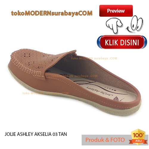 JOLIE ASHLEY AKSELIA 03 TAN Sepatu Wanita Loafers Flat Slop