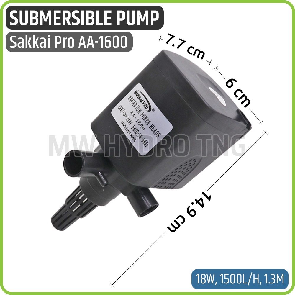 SAKKAI PRO AA-1600, Pompa Air Celup, Submersible Water Pump, 3 in 1