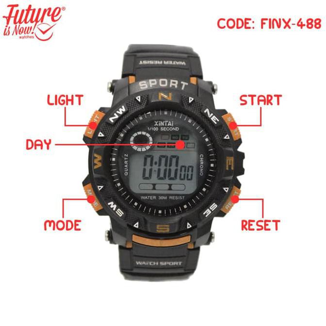 JAM TANGAN SPORT DIGITAL - RUBBER STRAP - 4 PILIHAN WARNA - FINX-488