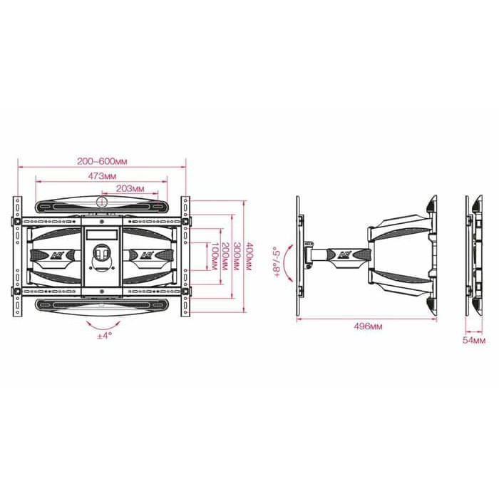 Bracket TV NB-P6 (Dua Lengan) 60&quot; - 70&quot; Bisa Gojek Harga Promo