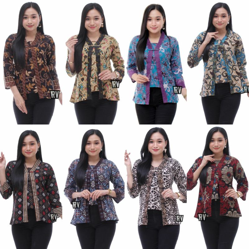 tey-17 Batik wanita ASJ SA HRB026 Kenongo Kemeja Tosca Pendek flow