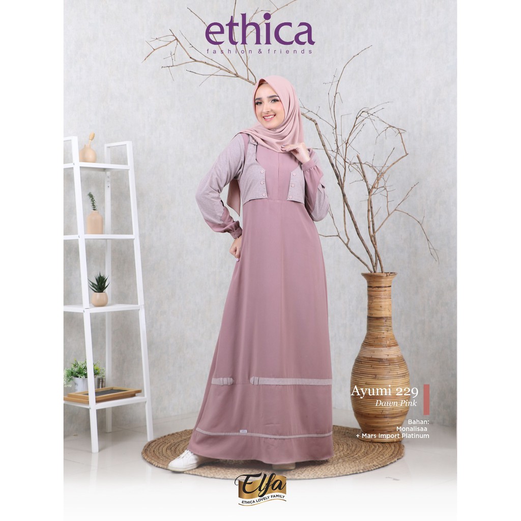Gamis Kekinian Ayumi 229 Dawn Pink ORI By ETHICA